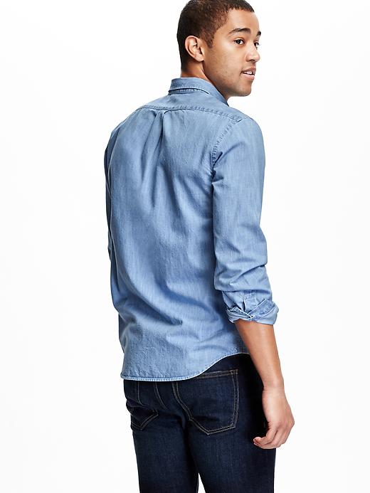 Image number 2 showing, Chambray Slim-Fit Shirt
