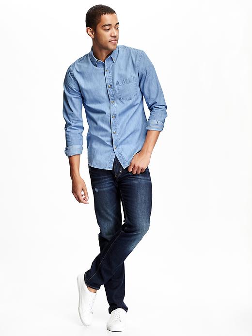 Image number 3 showing, Chambray Slim-Fit Shirt