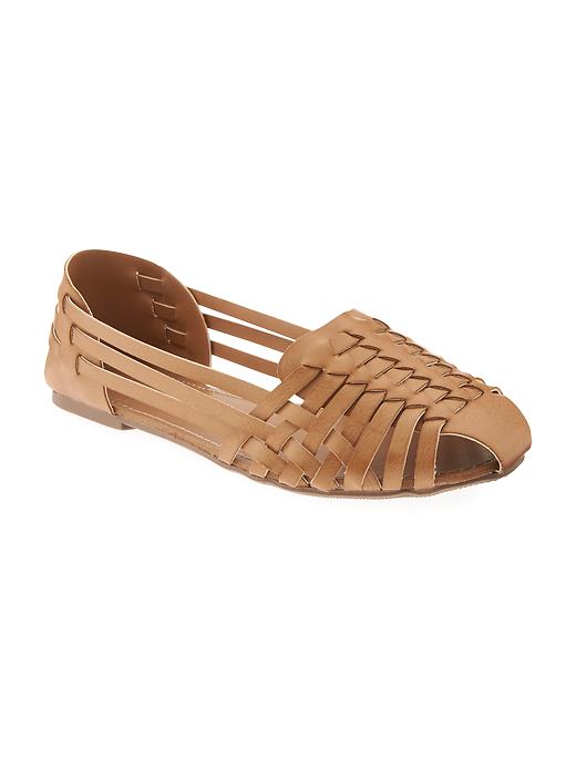 Faux-Leather Huarache Flats for Girls | Old Navy