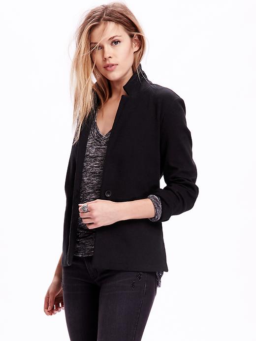 Image number 1 showing, One-Button Knit Blazer for Women
