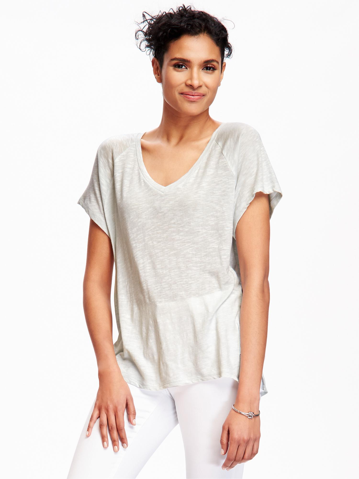 SlubKnit VNeck Cocoon Tee for Women Old Navy