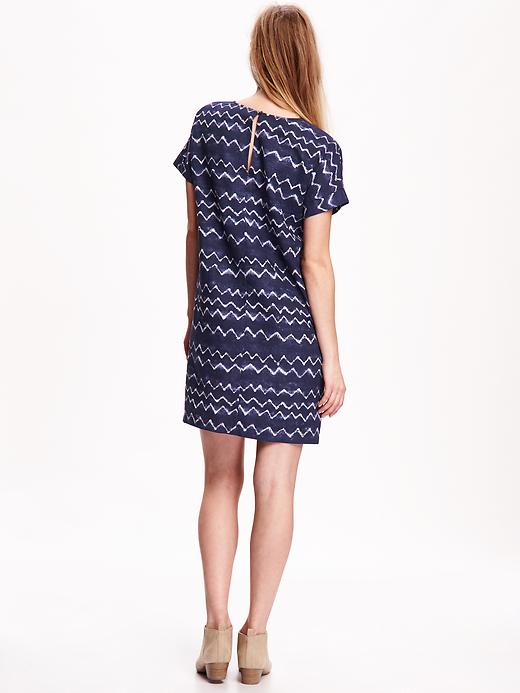 Image number 2 showing, Printed Linen-Blend Cocoon Dress for Women