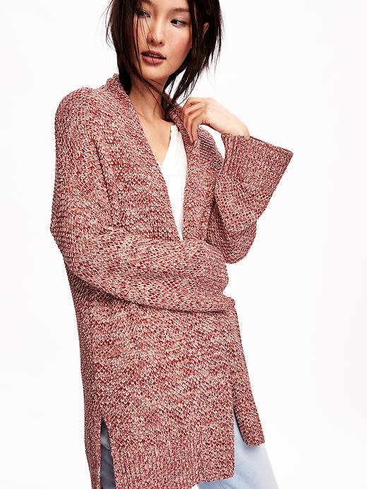 Image number 4 showing, Chunky-Knit Open-Front Kimono-Sleeve Cardigan for Women