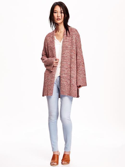 Image number 3 showing, Chunky-Knit Open-Front Kimono-Sleeve Cardigan for Women