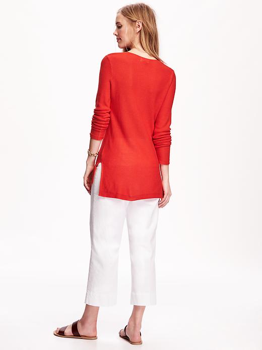 Image number 2 showing, Side-Slit Tunic Sweater for Women
