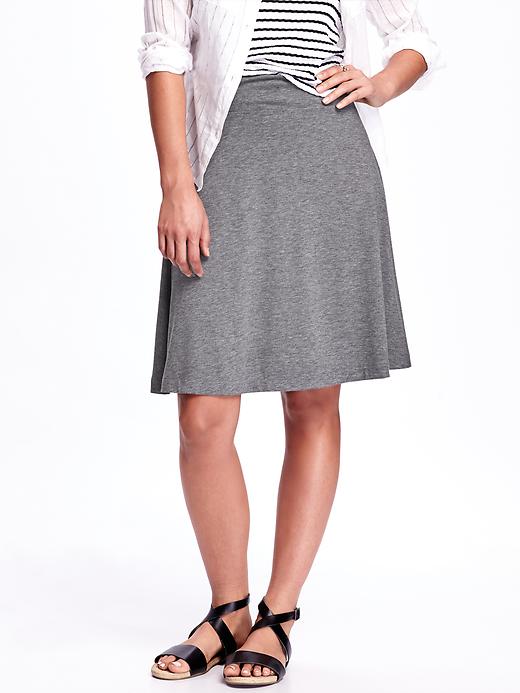 View large product image 1 of 2. Knee-Length Jersey Circle Skirt for Women