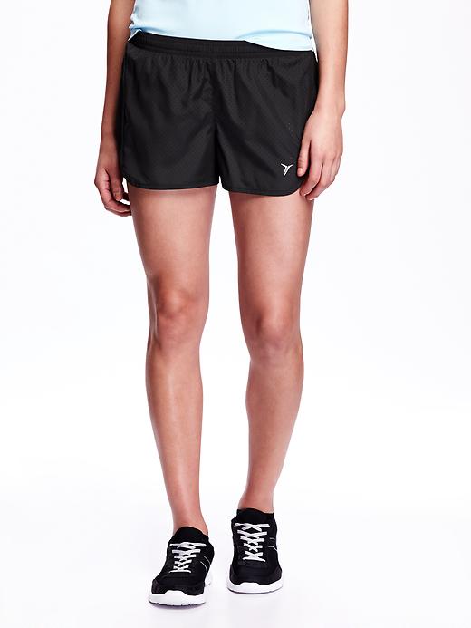 View large product image 1 of 1. Go-Dry Perforated Run Shorts for Women