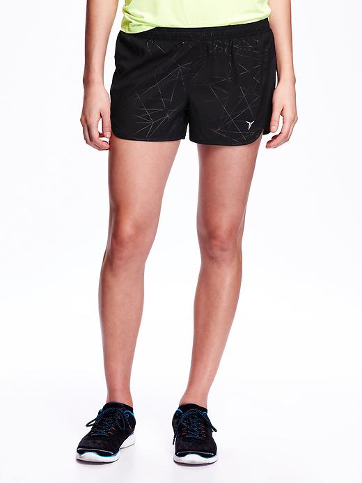 View large product image 1 of 1. Go-Dry Printed Run Shorts for Women