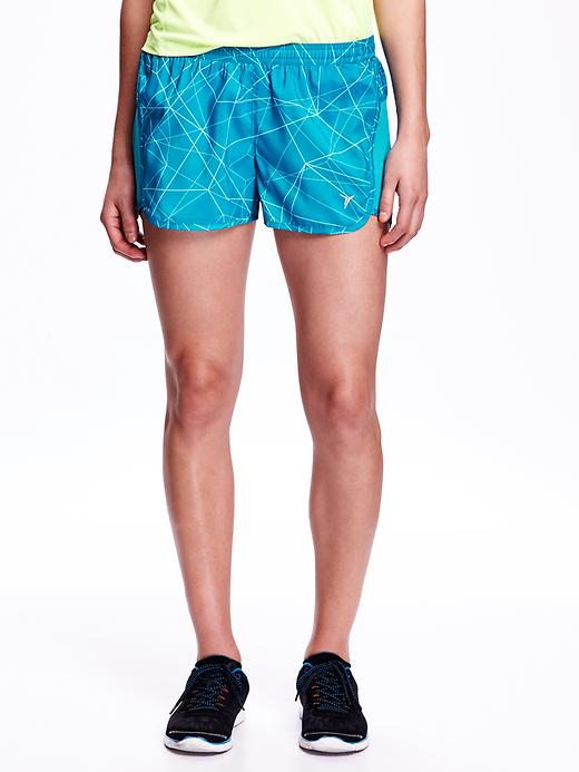View large product image 1 of 2. Go-Dry Printed Run Shorts for Women