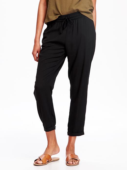 View large product image 1 of 1. Mid-Rise Crepe Soft Pants for Women