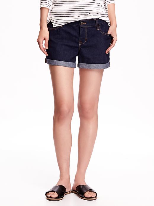 View large product image 1 of 2. Cuffed Denim Shorts for Women (3 1/2")