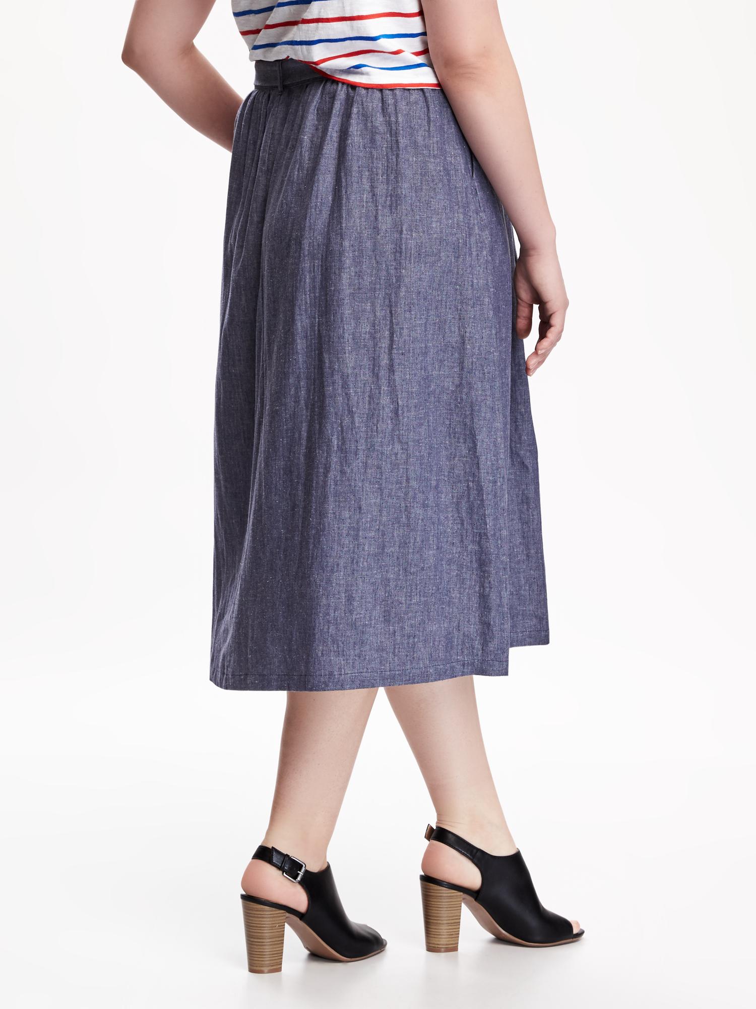 Buttoned Up Midi Plus-Size Skirt | Old Navy