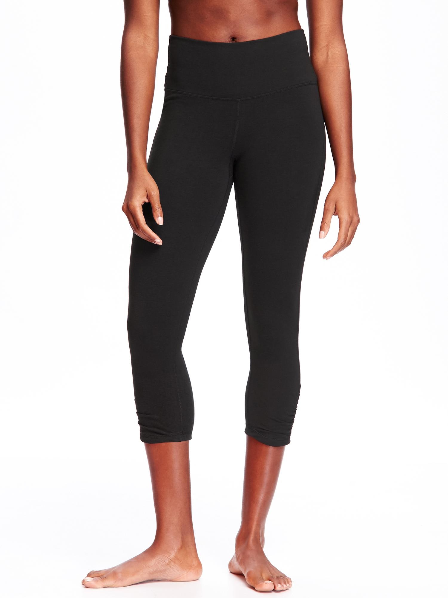 Go-Dry High-Rise Cinched Yoga Crops for Women | Old Navy