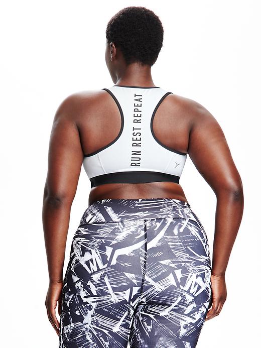 View large product image 2 of 2. Medium Support Plus-Size Racerback Sports Bra
