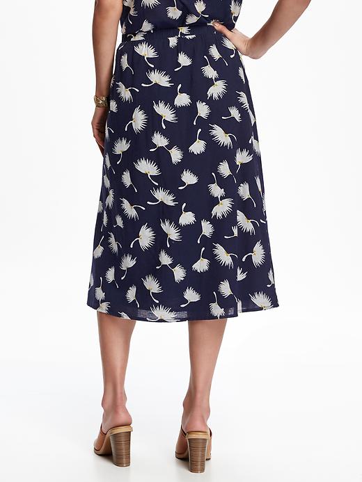View large product image 2 of 2. Pull-On Linen Midi Skirt for Women