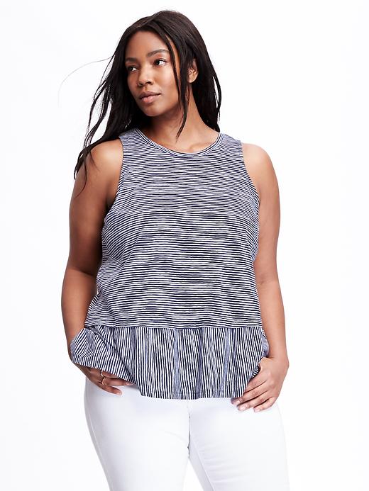 Image number 1 showing, Relaxed Peplum Plus-Sized Tank