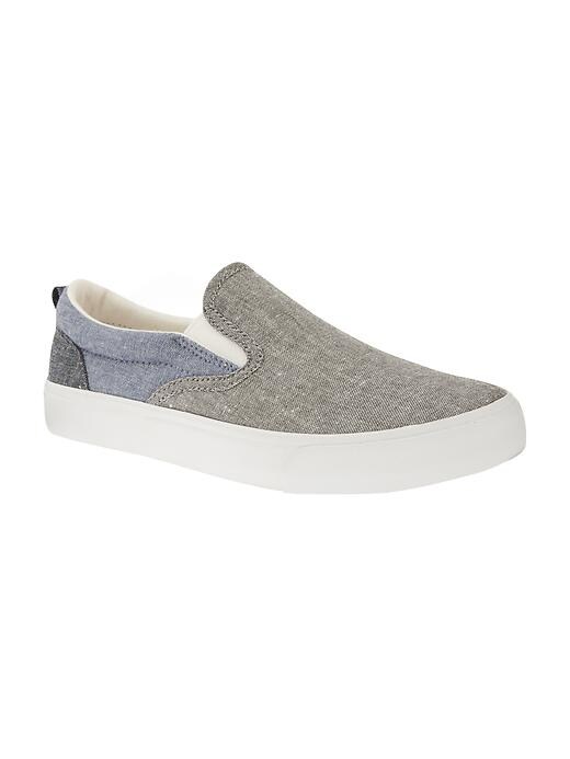 View large product image 1 of 5. Colorblock Canvas Slip-Ons for Boys