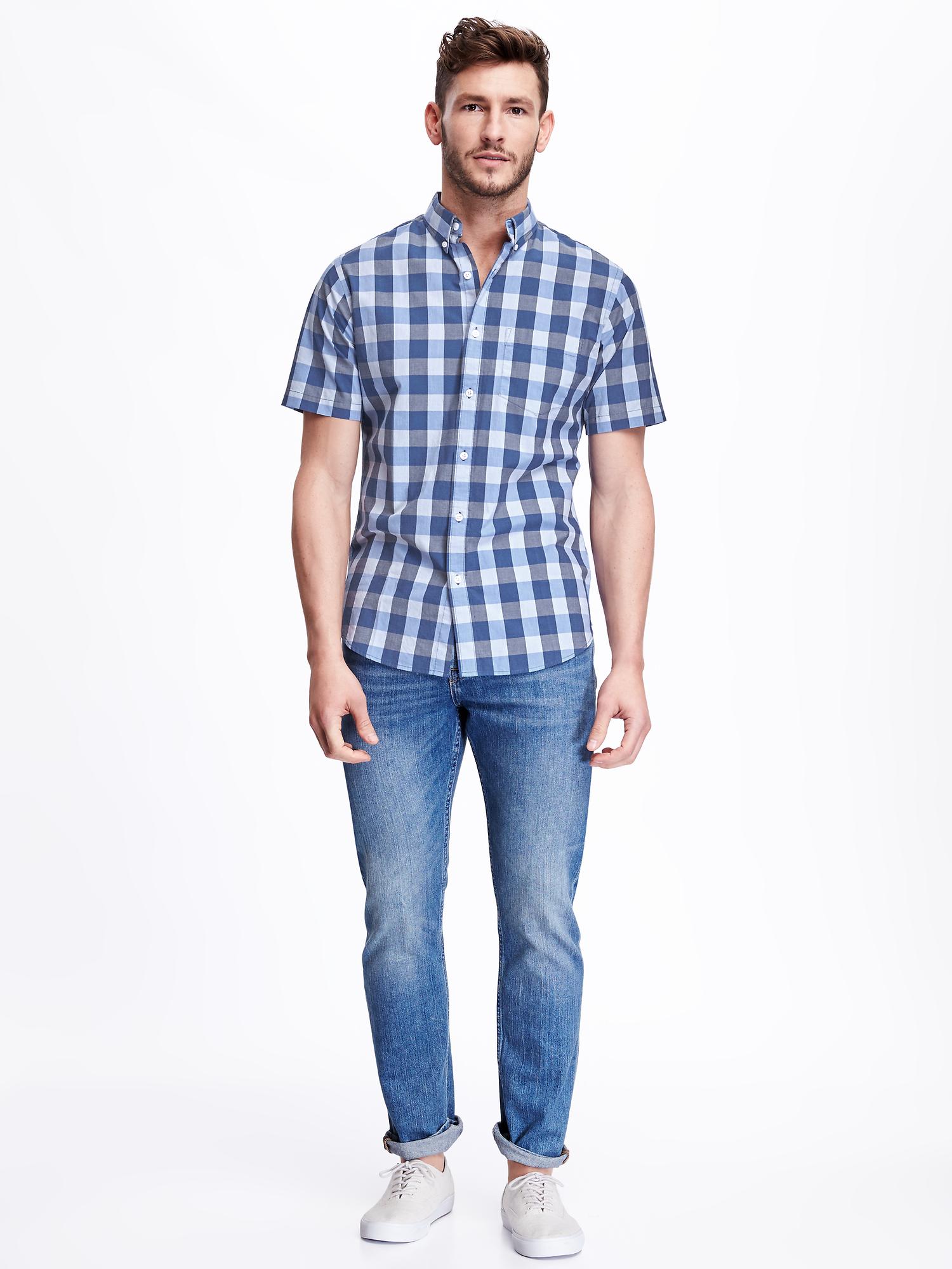 SlimFit Patterned Shirt for Men Old Navy