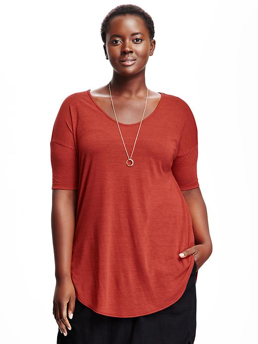 View large product image 1 of 1. Relaxed Tunic Plus-Size Tee