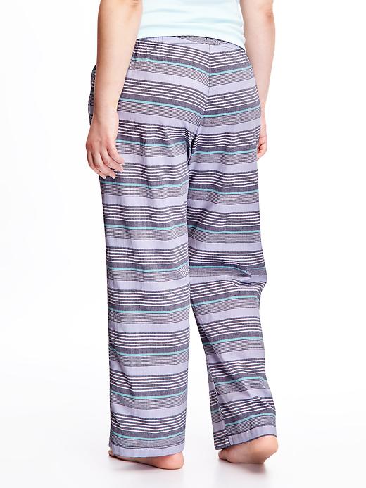 View large product image 2 of 2. Striped Poplin Plus-Size PJ Pants
