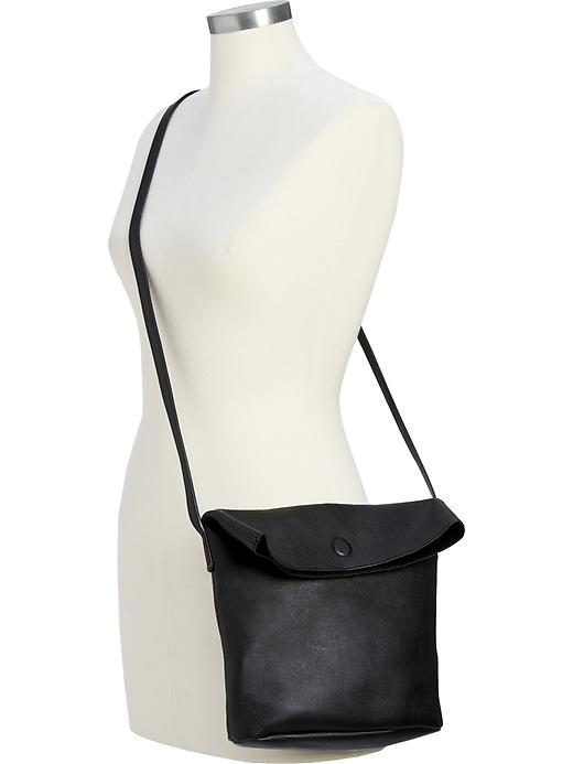 View large product image 2 of 2. Faux-Leather Foldover Crossbody Bag