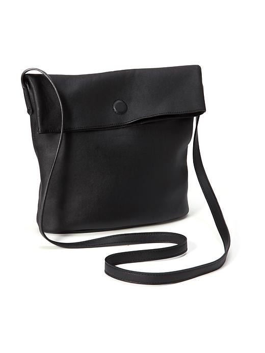 View large product image 1 of 2. Faux-Leather Foldover Crossbody Bag