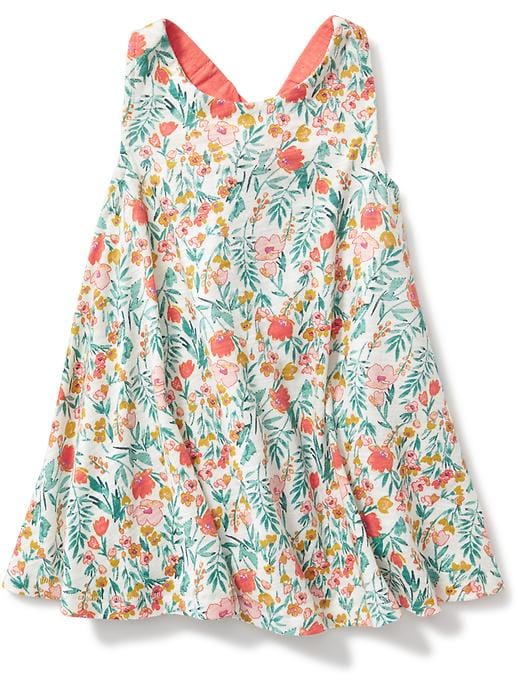 View large product image 1 of 1. Floral-Print Bow-Tie Back Sundress for Toddler