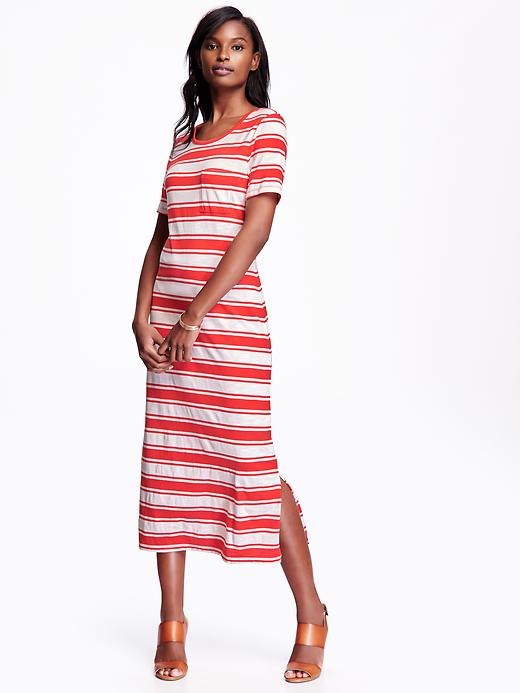old navy midi t shirt dress Vintage Striped T-Shirt Midi Shift Dress