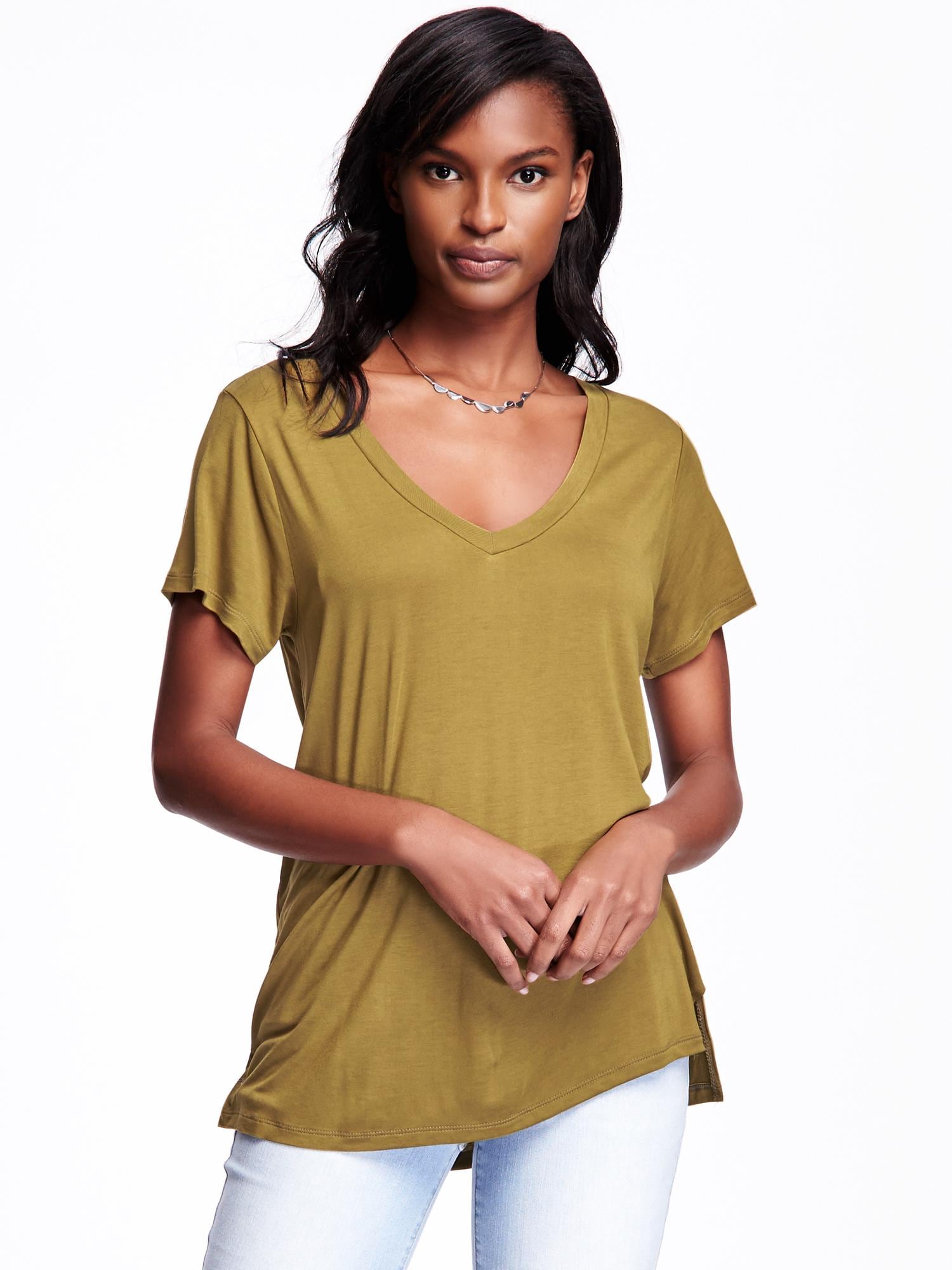 v neck drapey tee