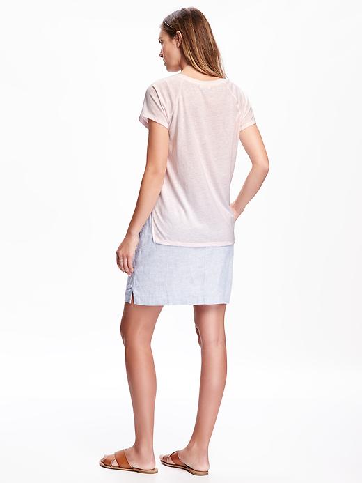 Image number 2 showing, V-Neck Loose-Fit Cocoon Tee for Women