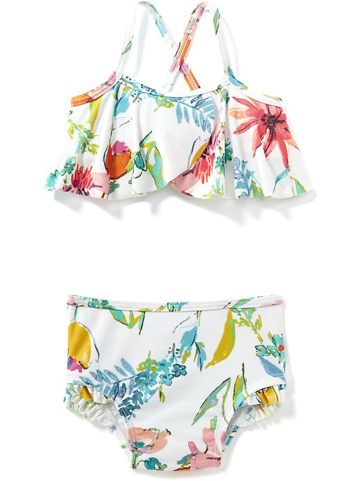 View large product image 1 of 1. Printed-Ruffle Bikini for Baby
