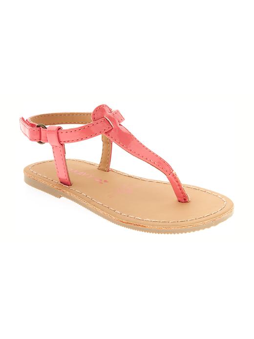 View large product image 1 of 5. Faux-Patent Leather T-Strap Sandal For Toddler