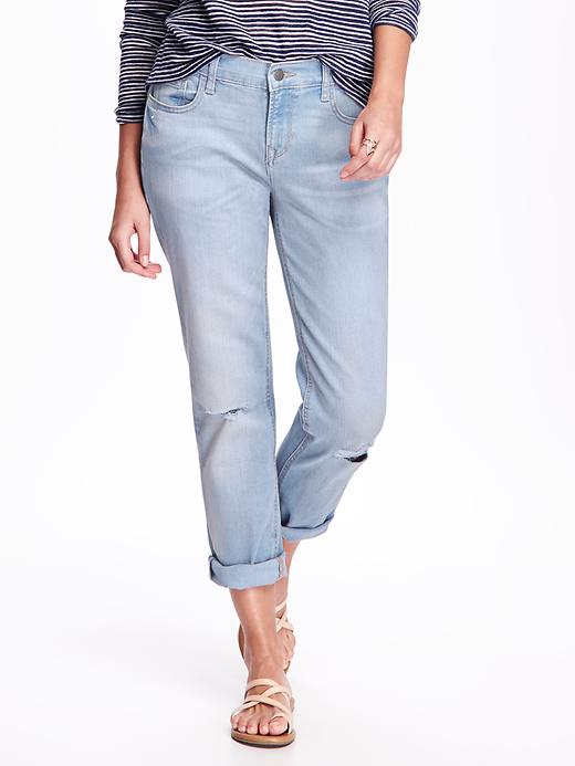 View large product image 1 of 1. Boyfriend Mid-Rise Straight Jeans for Women