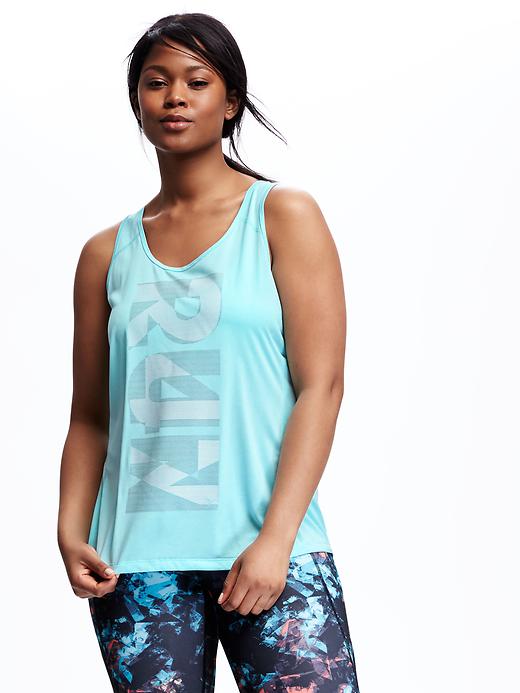 View large product image 1 of 1. Go-Dry Plus-Size Graphic Tank