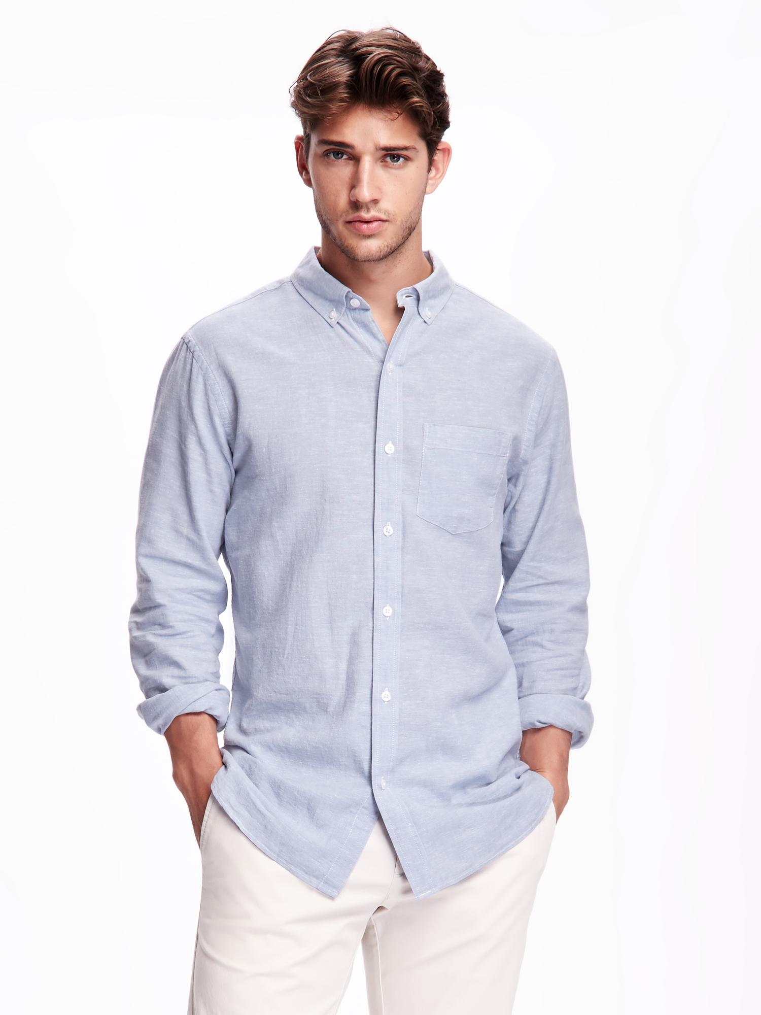 SlimFit LinenBlend Shirt for Men Old Navy