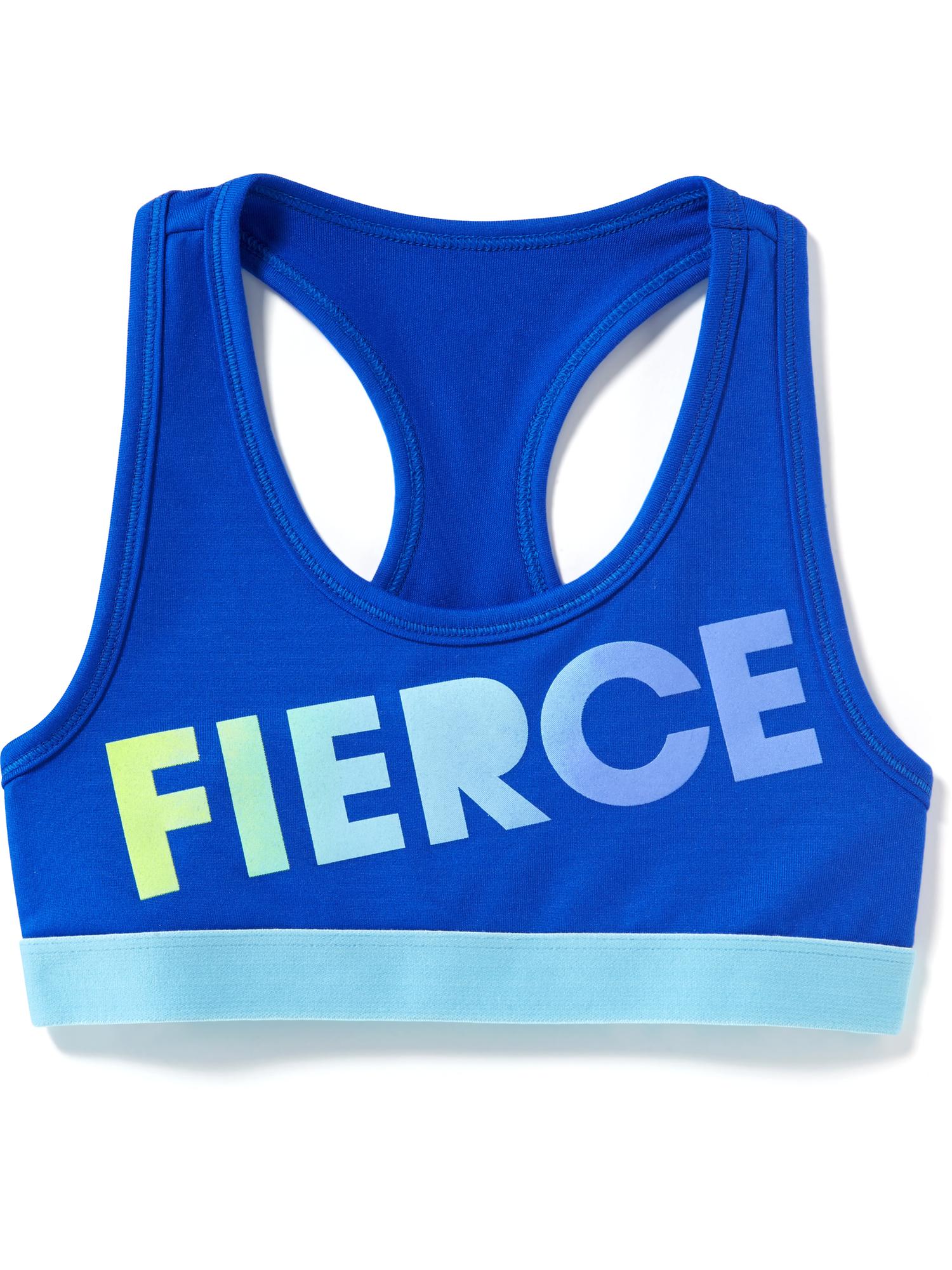 Fitted Go-Dry Graphic Sports Bra for Girls