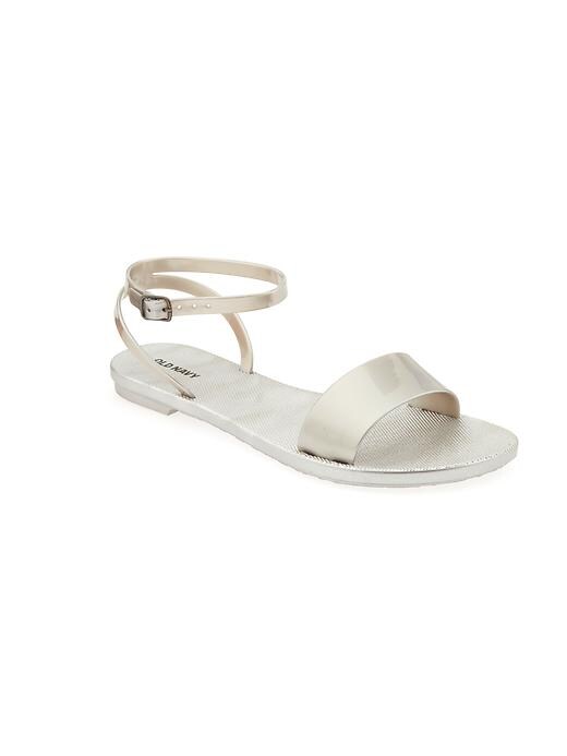 Image number 1 showing, Faux-Patent Ankle-Strap Sandals for Women