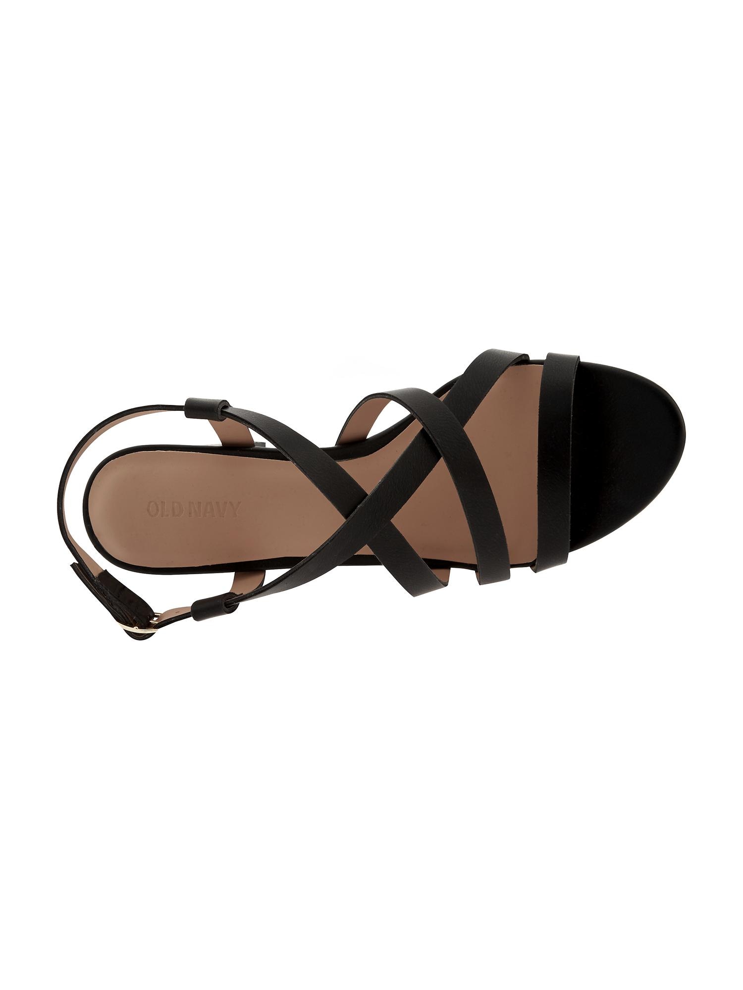 Faux-Leather Strappy Heel for Women | Old Navy