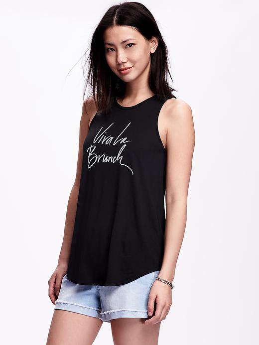 View large product image 1 of 1. Graphic High-Neck Tank for Women