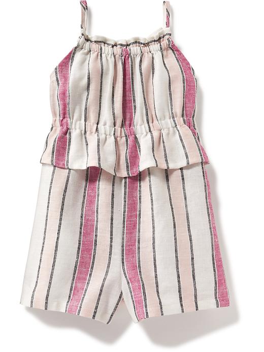 View large product image 1 of 1. Striped Linen-Blend Romper for Toddler