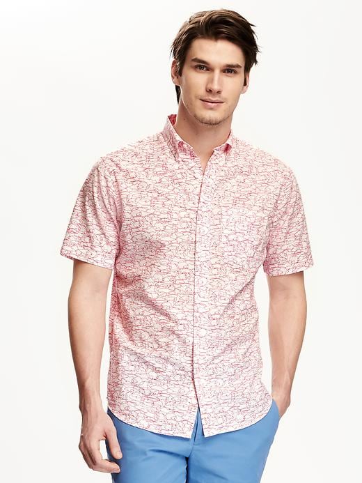 Slim-Fit Classic Printed Shirt for Men | Old Navy