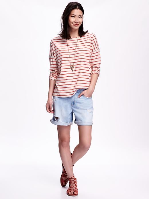Image number 3 showing, Striped Boat-Neck Tee for Women