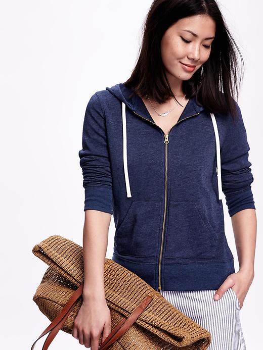 Image number 4 showing, Relaxed Zip-Front Hoodie for Women
