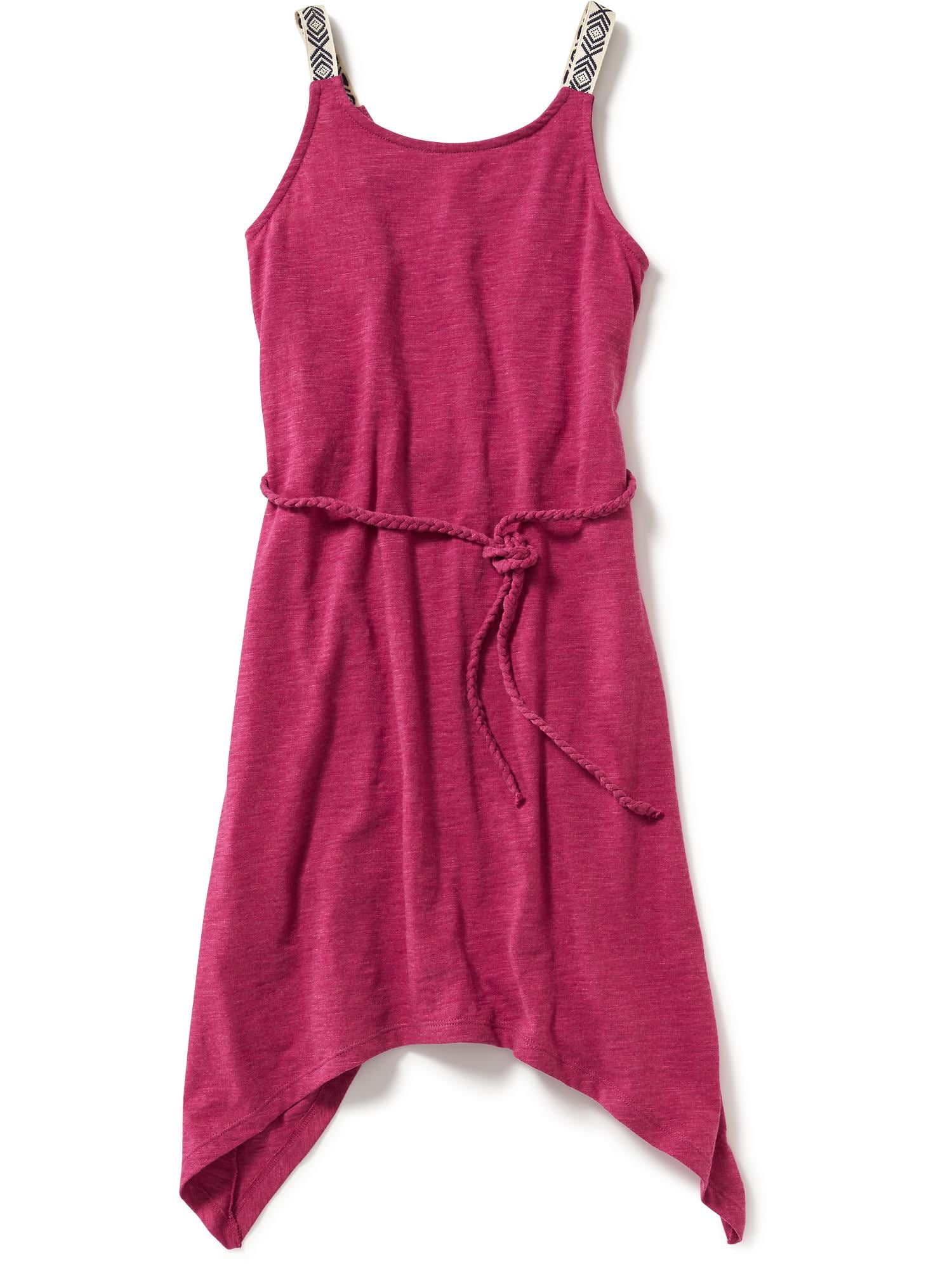 Tie-Waist Shark-Bite Hem Dress for Girls | Old Navy