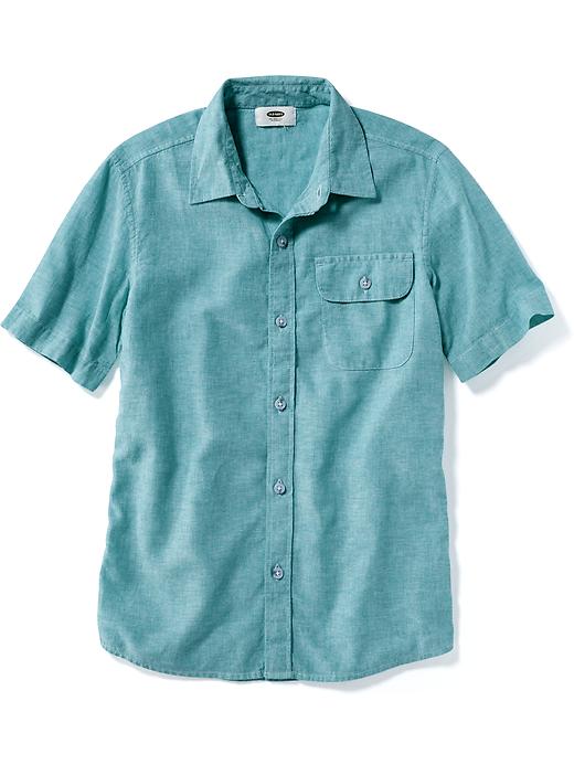 Linen-Blend Chest-Pocket Shirt for Boys | Old Navy