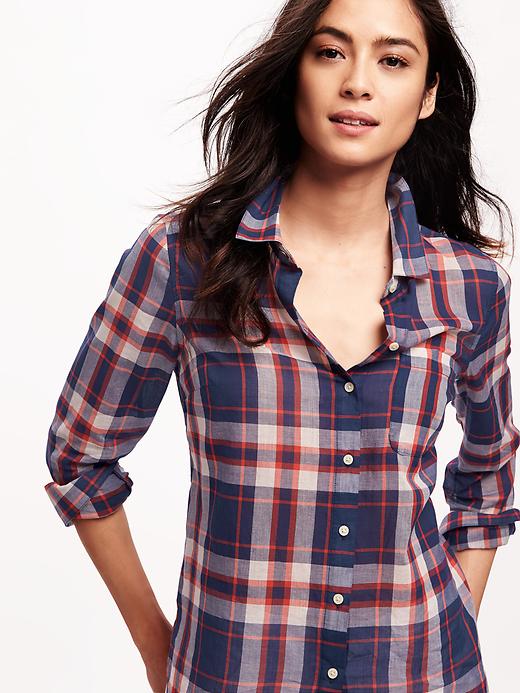 Image number 4 showing, Classic Plaid Shirt for Women