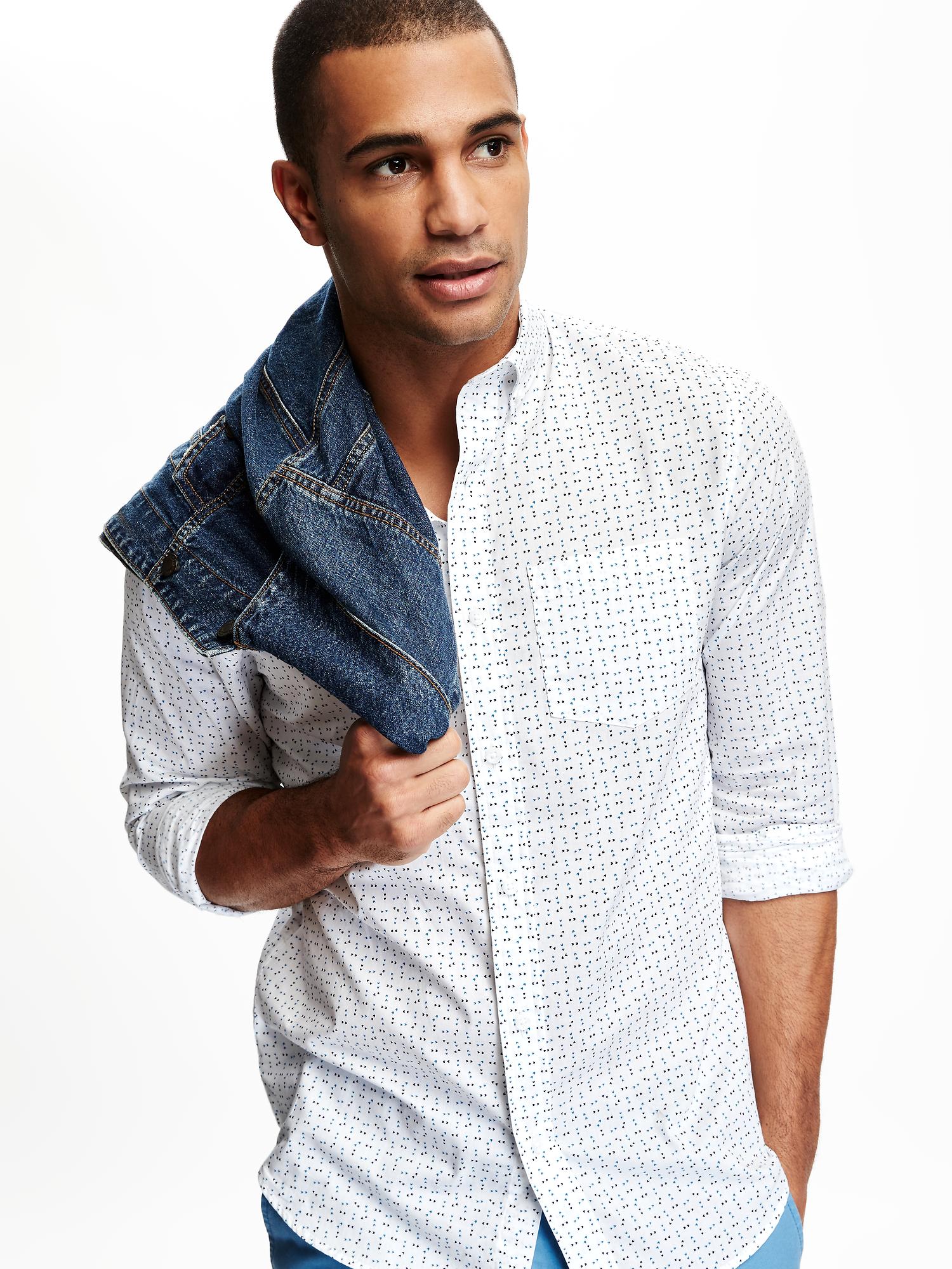 SlimFit Patterned Shirt for Men Old Navy