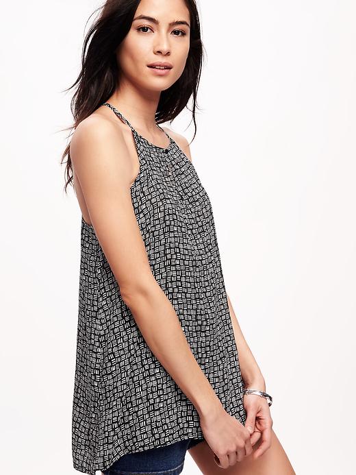 Image number 4 showing, Patterned High-Neck Trapeze Tank for Women