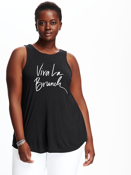View large product image 1 of 1. Graphic High-Neck Plus-Size Tank