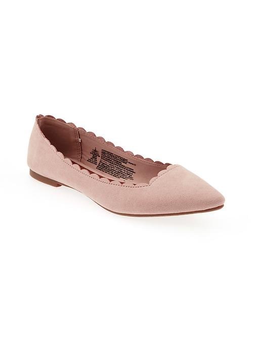 View large product image 1 of 1. Scalloped Pointy Ballet Flats for Women